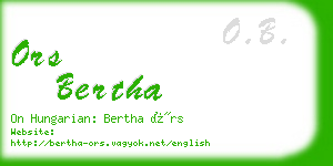 ors bertha business card